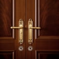 thumbnail image 5 of Uxcell Door Hole Cover Plate Zinc Alloy Wave Round Deadbolt Cover Plate Door Reinforcement Plate for Door Hole Filling Red Patina, 5 of 6
