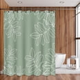 thumbnail image 2 of Sage Green Waterproof Shower Curtains for Bathroom White Leaf Bath Curtains Decor with Hooks Minimalist Botanical Leaves Decorative Plant Fabric Shower Curtains Hotel,72x72 Inches, 2 of 6