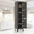 thumbnail image 3 of HYJY Tall Bathroom Storage Cabinet, Freestanding Narrow Linen Tower Cabinet with Bottom Adjustable Shelves & 2 Doors, Modern Slim Floor Cupboard Cabinets for Small Spaces, Living Room(Brown), 3 of 14