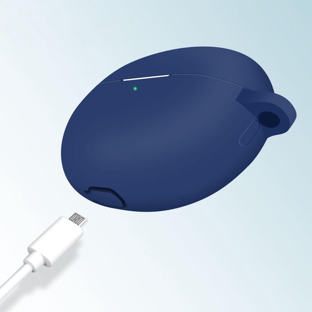 Funda para auriculares con recortes precisos, bolsa para auriculares a prueba de golpes, silicona suave, organizador de accesorios para teléfono, sopo Azul