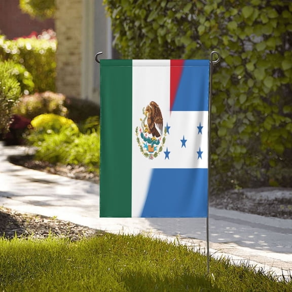 Half Mexico Half Honduras Flag Funny Garden Flag,Vertical Double Sized Personalized Flag Outside Decoration Yard Flag 28"X40"