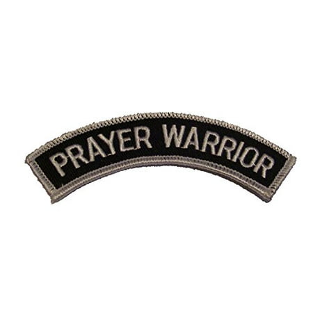 - RELIGIOUS PRAYER WARRIOR ROCKER CHRISTIAN PATCH - Black and White - Veteran Owned Business