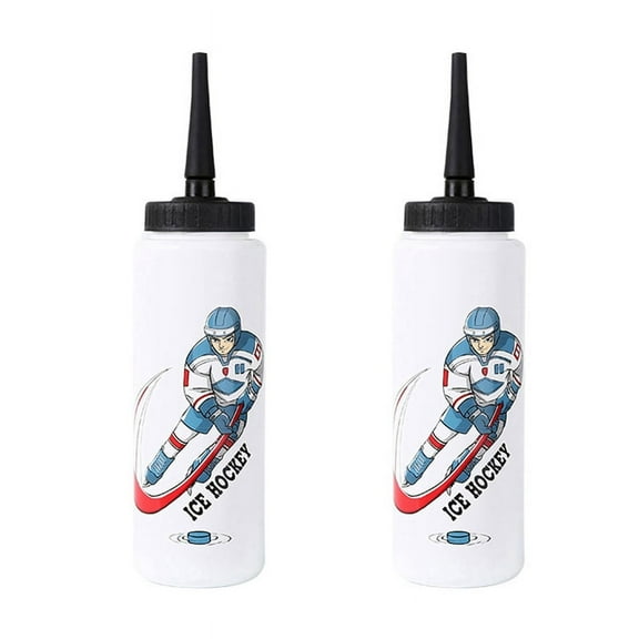 2X 1000ML Ice Hockey Water Bottle Portable High Capacity Football Bottle Classic Design Sports Bottle A