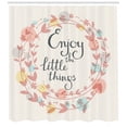 thumbnail image 3 of Ambesonne Saying Shower Curtain, Flowers and Leaves Phrase, 69"Wx84"L, Multicolor, 3 of 3