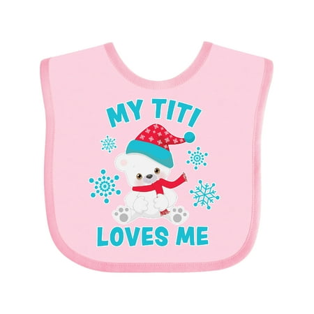 

Inktastic Polar Bear My Titi Loves Me Gift Baby Boy or Baby Girl Bib