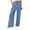 Sky Blue, variant on VERUGU Wide Leg Pants Women Casual Loose Elastic High Waist Palazzo Trousers with Pockets Summer Solid Lounge Drawstring Straight Full-Length Pants Beach Travel Vacation Outfits White L