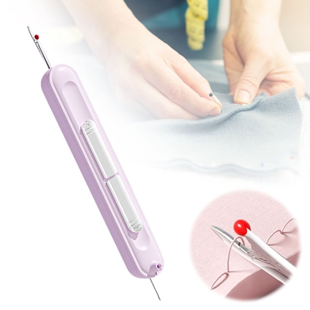 Manual Sewing Machine, 2 In1 Needle Threader Seam Automatic Threading Aid Needle Threader Mini Manual Sewing Machine Needle Threaders Household Portable Hand Sewing Needle Threader for Embroidery
