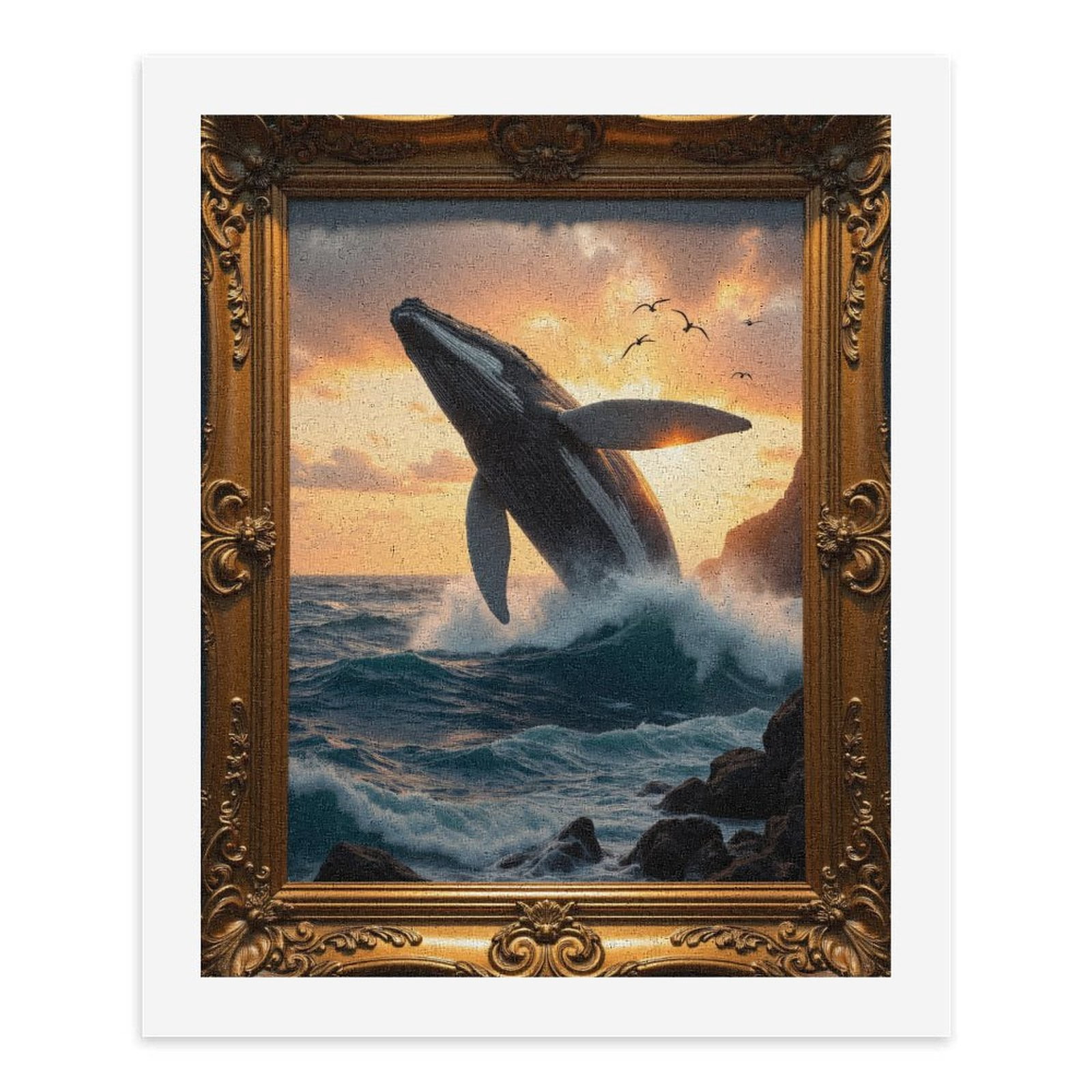 Paint by Numbers Kit for Adults, Whale Breaching Ocean Sunset Painting Paint by Numbers, Easy Paint by Numbers Kit for Adults Beginner, DIY Adult Paint by Number Kits on Canvas, Home Decor