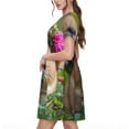 thumbnail image 2 of Lsque Flower Crown Guinea Pig Print Women's Casual Dress T-Shirt Summer Short Sleeve Scoop Neck Swing Dresses, 2 of 6