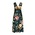 thumbnail image 4 of LSLJS Robe d'Été Sans Manches pour Femme, Couleur, Col en V, Poitrine Enveloppée, Robe Longue, Robe Soleil, Robes d'Été de Plage, 4 of 5