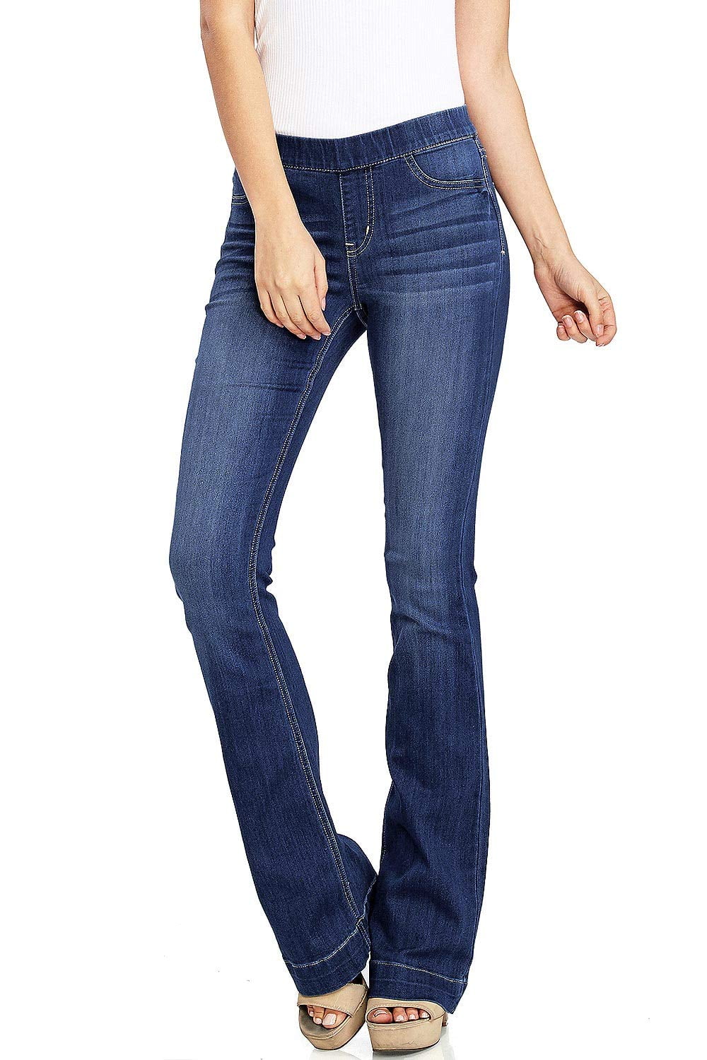 Cello Womens Juniors Mid Waist Skinny Fit Bootcut Pants