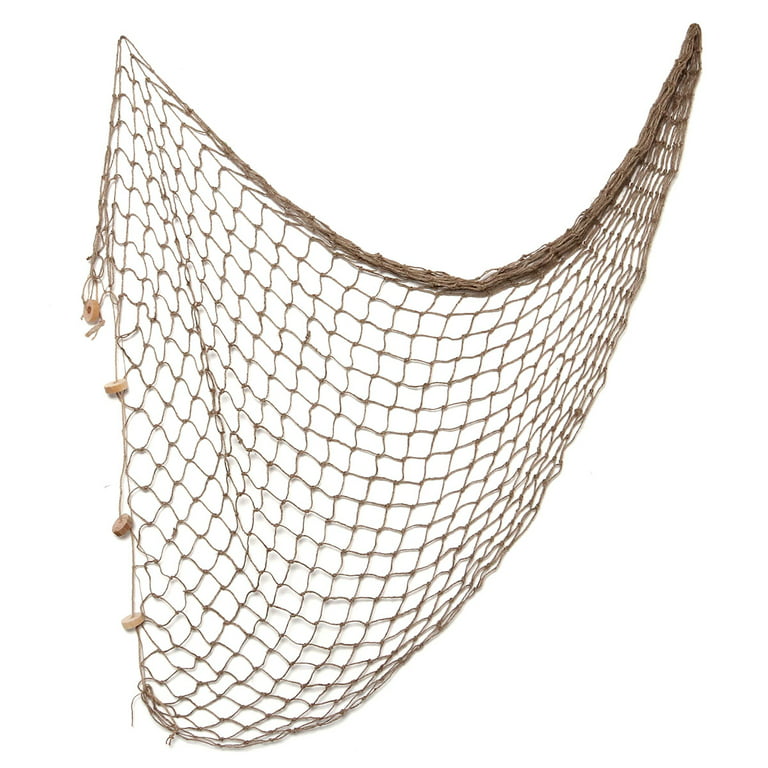 100*200cm Mediterranean Style Decorative Fish Netting Marine Fishing Net Wall Decoration Photographing Background, Size: Small, Brown