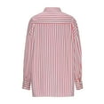 thumbnail image 7 of hotojiny Women's Tops Striped Button Down Shirts Casual Long Sleeve Stylish V Neck Blouses with Pockets, 7 of 7