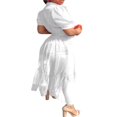 thumbnail image 3 of Robe Style Chemise pour Femmes Manches Courtes Couleur Unie Col Rabattu Patchwork Taille Robe Décontractée Simple une-Pièce Vêtements, 3 of 5