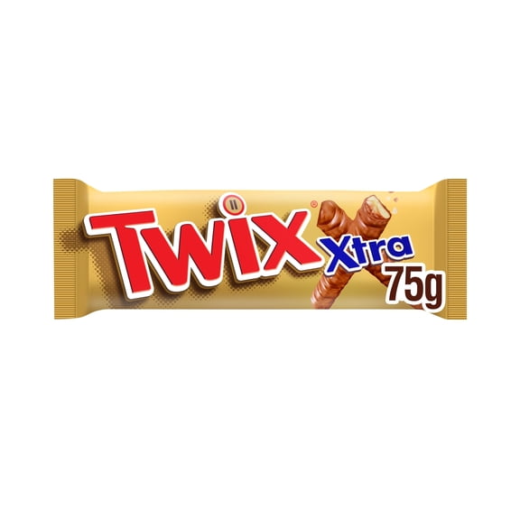 Twix Xtra Milk Chocolate Biscuit Twin Bars 75g, Imported from Britain