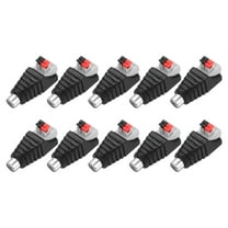10 Pack RCA Female Speaker Wire Cable Solderless Nickel-Plated Copper RCA Speaker Wire Adapter to Audio Female Connector Adapter Plug Jack, Black