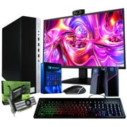 Restored HP Prebuilt Gaming Desktop Computer Core i7 + GeForce GT 1030 2GB GPU 1080p Gaming PC 16GB DDR4 RAM 500GB SSD 22in LCD Monitor Wi-Fi 5G + Bluetooth Windows 11 Pro (Refurbished)