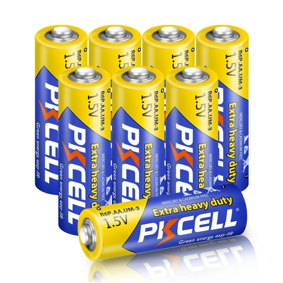 PKCELL AA Batteries 1.5V R6P UM3 Heavy Duty Batteries,8PC