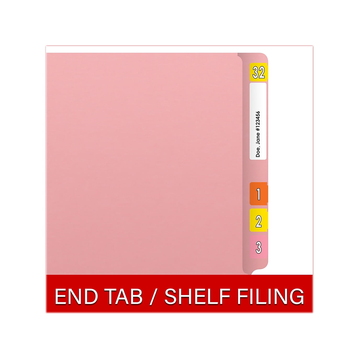Medical Arts Press Heavy Duty End Tab File Folder Straight-Cut Letter Size Pink 40/Box (S-09461-PNK)