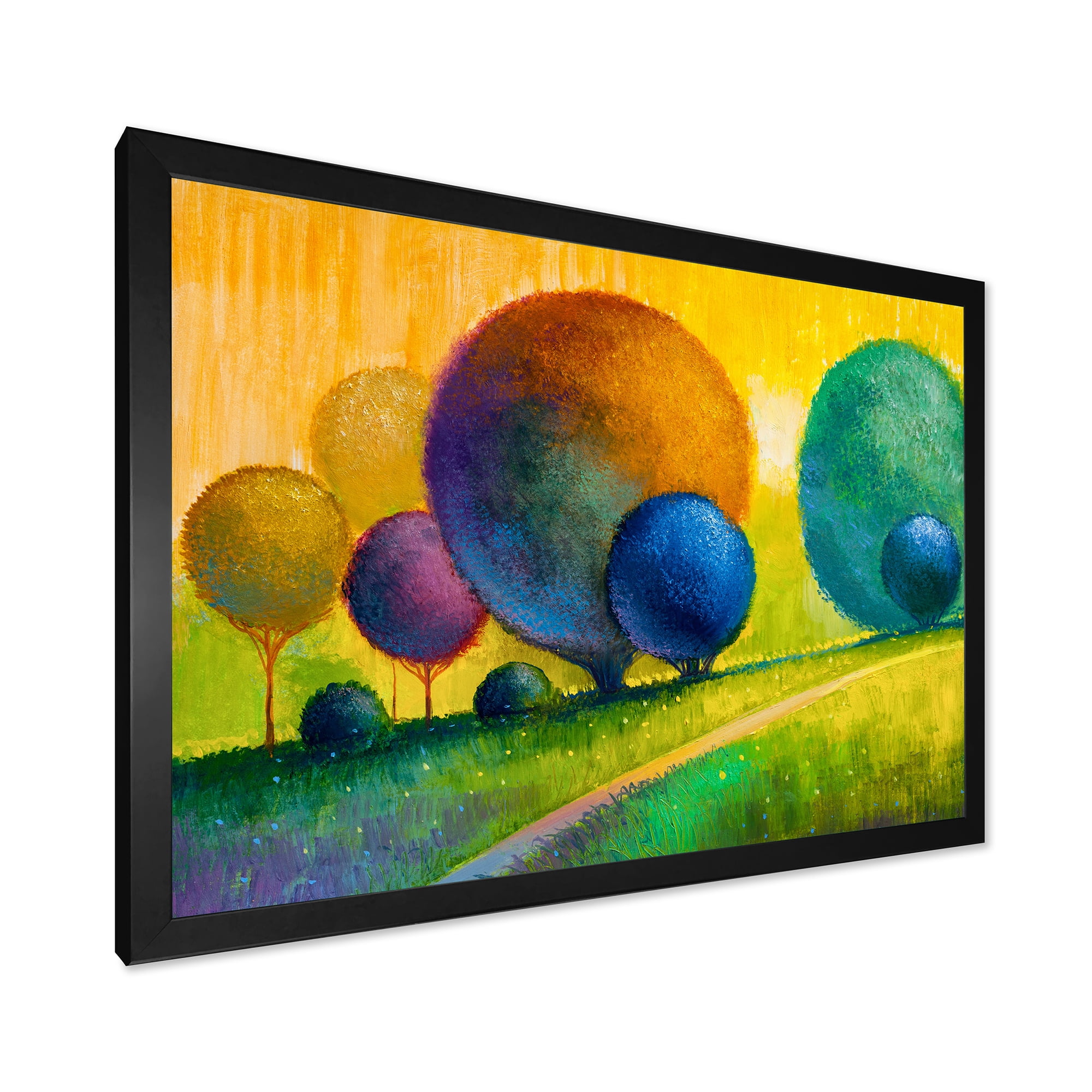 Designart 'Ornamental Colourful Trees III' Modern Framed Art Print
