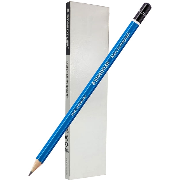 Lápices de grafito para dibujo STAEDTLER Mars Lumograph H, paquete de 6