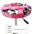 thumbnail image 4 of Balery Panda Heart Valentine Pink Velvet Round Bar Chair Cushion Cover Adjustable, Protects From Scratches And Stains, Soft & Washable Ideal For Wooden And Metal Stools - 13 Inch, 4 of 7