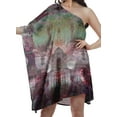 thumbnail image 3 of Moomaya One Shoulder Maxi Dresses Women Printed Plus Size Kaftan Beach Dress, 3 of 6