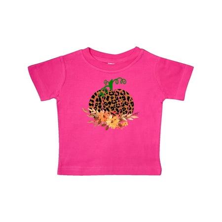 

Inktastic Cheetah Print Pretty Pumpkin with Fall Leaves Gift Baby Boy or Baby Girl T-Shirt