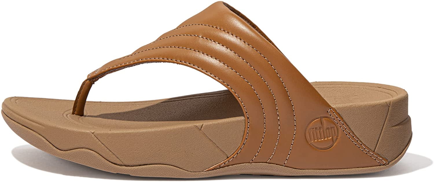 Fitflop Walkstar Leather Toe Post Sandals 9 Light Tan Walmart Com