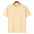 thumbnail image 5 of UNISHE Women's Beige Rose Line Art Graphic Short Sleeve T-Shirt Summer Daily Top, 5 of 5
