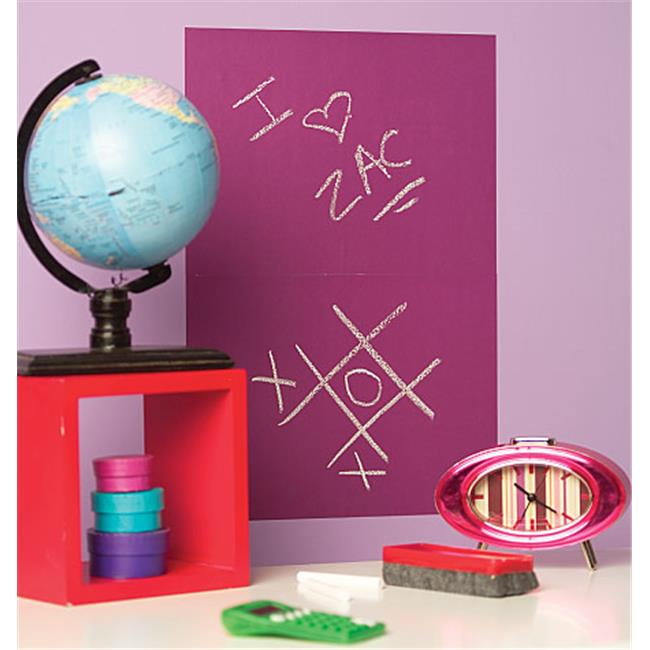 Wallies Peel & Stick Purple Chalkboard, 2 sheets, 9" x 12"