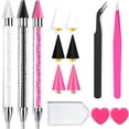 thumbnail image 1 of Kit de herramientas para recoger diamantes de imitación para decoración de uñas, 14 piezas, Yaoociy, 1 of 9