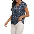 thumbnail image 3 of Cueply Womens Summer Tops Short Sleeve V Neck Dressy Casual Chiffon Blouses T Shirts Tops, 3 of 6