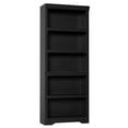thumbnail image 7 of 5 Tier Bookshelf, 69" Tall Farmhouse Bookcase - with Adjustable Shelves, Floor Standing Open Display Storage Rack with Anti-Slip Design for Home Office, Balcony, Library, Study / Living Room, Black, 7 of 7