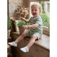 thumbnail image 6 of Cenuakty Toddler 6M 12M 18M 2T 3T 4T 5T Baby Boy Summer Outfit Casual Striped Button V Neck Short Sleeve Tops and Shorts 2 Pcs Set, 6 of 9