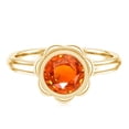 thumbnail image 4 of Rosec Jewels Lab Grown Orange Sapphire Flower Engagement Ring - AAAA Grade - 1.6 Carat Sapphire Solitaire Ring - with Jewelry Box, 14K Yellow Gold, US 7.00, 4 of 8