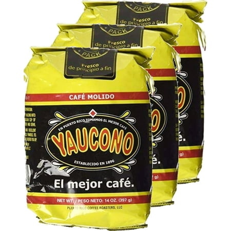 Yaucono Puerto Rican Ground Coffee, 14 oz. (3 x 14 Ounce (Best Puerto Rican Coffee)