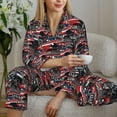 thumbnail image 6 of Uemuo Red And Blue Cars Pattern Womens Pajama Sets,PJ Set for Women,Pajamas for Women Logo,Long Sleeve Pajama Set for Women,Soft Long Sleeve Top With Pants-Medium, 6 of 9