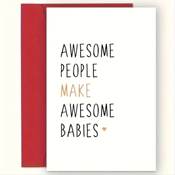 Awesome People Make Awesome Babies Greeting Card – Cute Baby Announcement Card – Blank Inside, Envelope Included – Perfect for Baby Showers, Celebrations, or Just Because