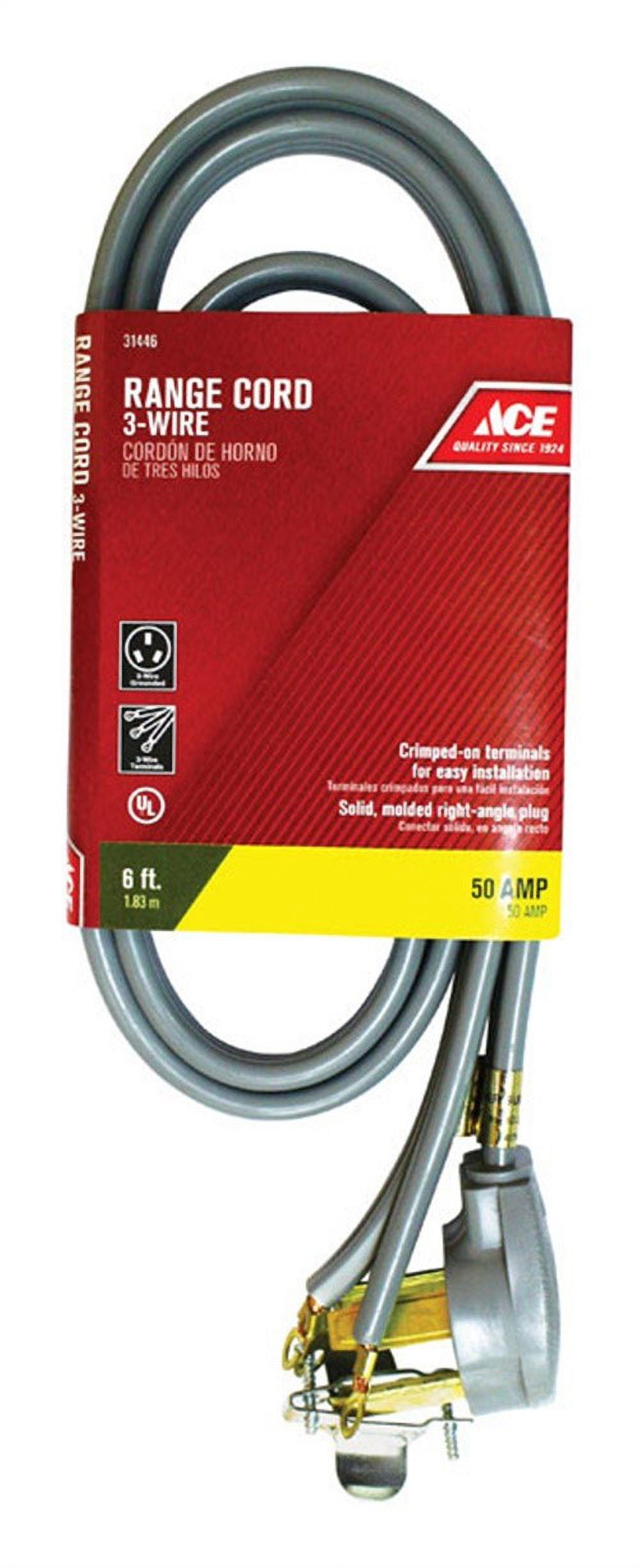 Master Electrician 09016ME 6 ft. Gray Flat Range Cord