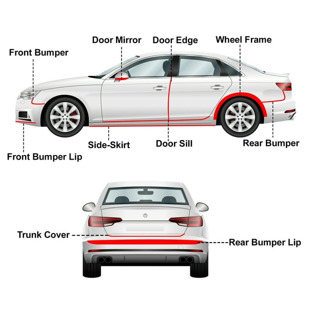 Unique Bargains Car Door Sill Protector Carbon Fiber Edge Strip Cover 7cm :  Target