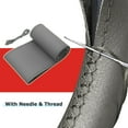 thumbnail image 5 of XUKEY Grey Hand Sewing DIY Car Steering Wheel Cover Breathable Anti-Slip Leather Needle & Thread Universal, 5 of 6