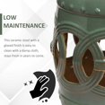 thumbnail image 5 of Outsunny 14" x 17" Ceramic Garden Stool with Double-Coin Knotted Ring Design & Strong Glazed Material, Green, 5 of 9