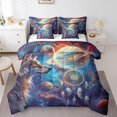 thumbnail image 1 of YST Ensemble de Literie Boho Wolf 7 Pcs, Taille Complète, Attrape-Rêves Lune Étoiles Galaxie Loup, Polyester, 1 of 4