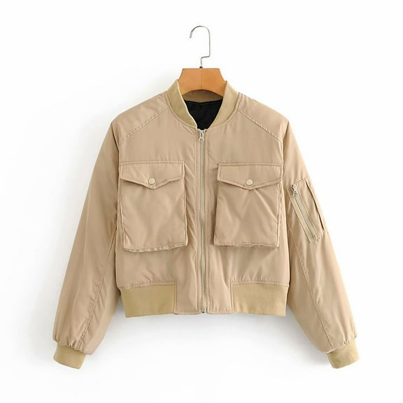 Weiqiqre Womens Lightweight Jackets Bomber Satin Lightweight Jacket Drop Shoulder Long Sleeve Zip Up Outerwear