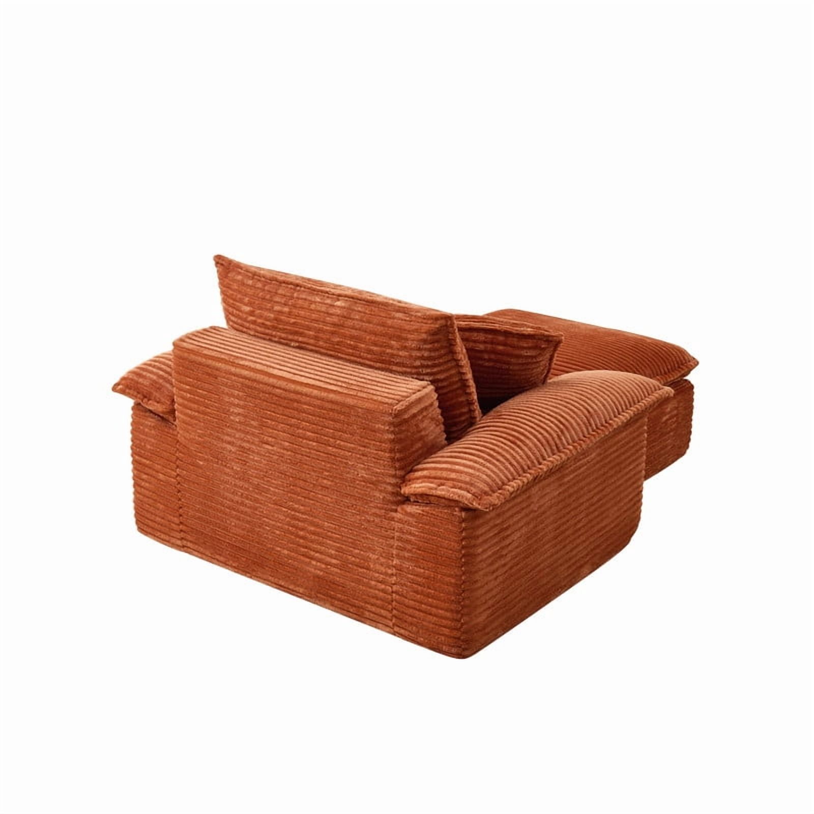 Oversized Single Sofa Chair with Movable 2-Layer Ottoman Set, Chaise Lounge Lazy Sofa, Modular Accent Floor Sofa