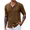 Brown, variant on COOFANDY Mens Vintage Shirts Short Sleeve Button Up Knitted Polo Shirts Casual Beach Summer Shirt