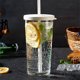 thumbnail image 1 of Vaso térmico Yuanzi de gran capacidad (500 ml) de vidrio irrompible con tapa y pajita de plástico reutilizables | Taza para café helado o bebidas frías (500 ml) | Vaso reutilizable ecológico, 1 of 6