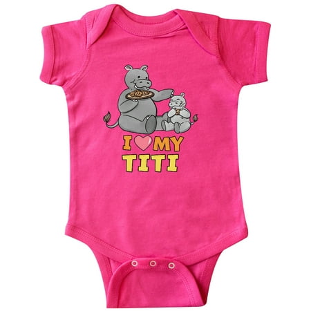 

Inktastic I Love My Titi Hippos Gift Baby Boy or Baby Girl Bodysuit