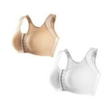thumbnail image 3 of Jacenvly New Push up Bras for Women 2Pc Front Closure Bras for High Impact Sports Everyday Soft Satiny Wireless Bras for Women White, 3 of 6